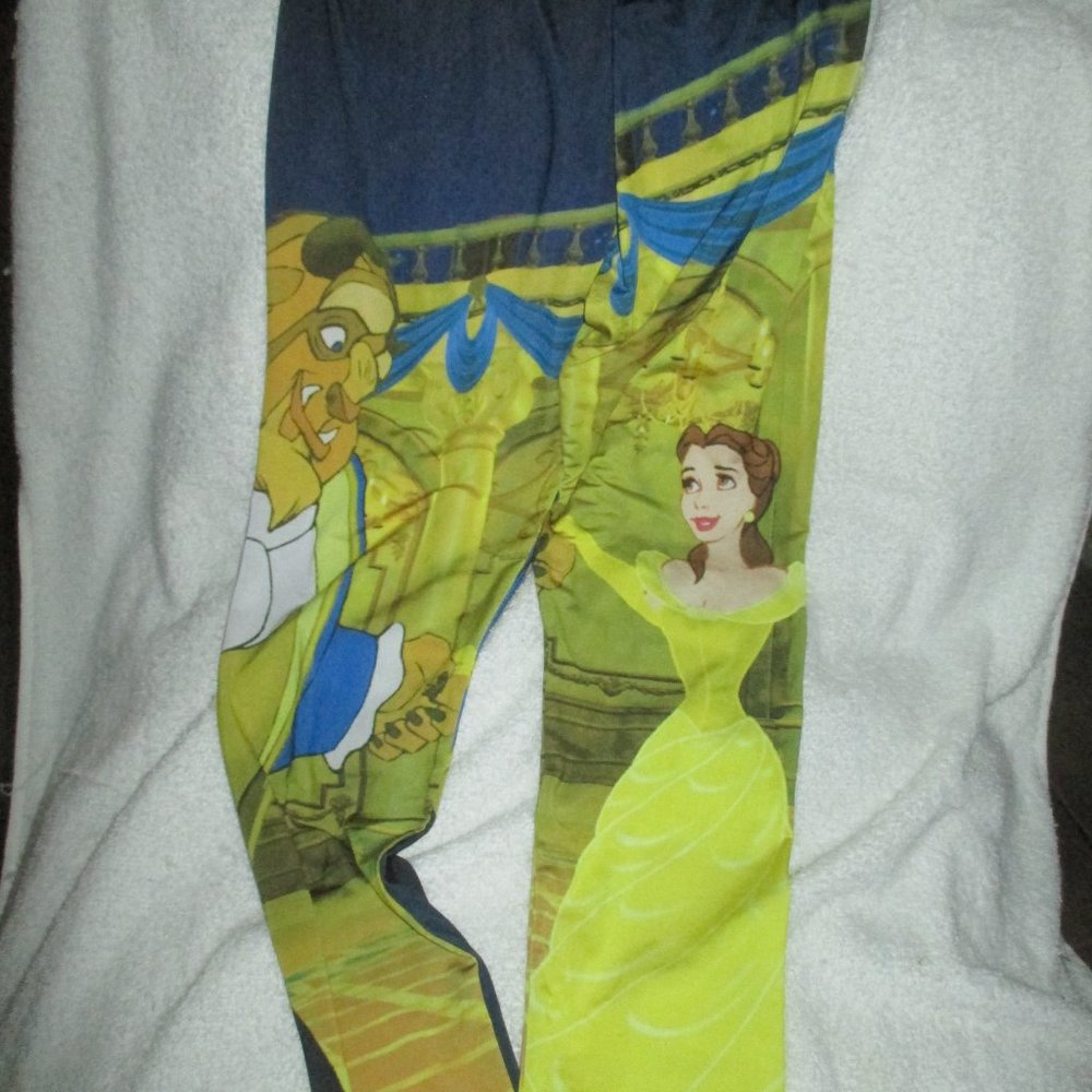 Disney Beauty and The Beast Leggings GIRLS Medium Ballroom Pants